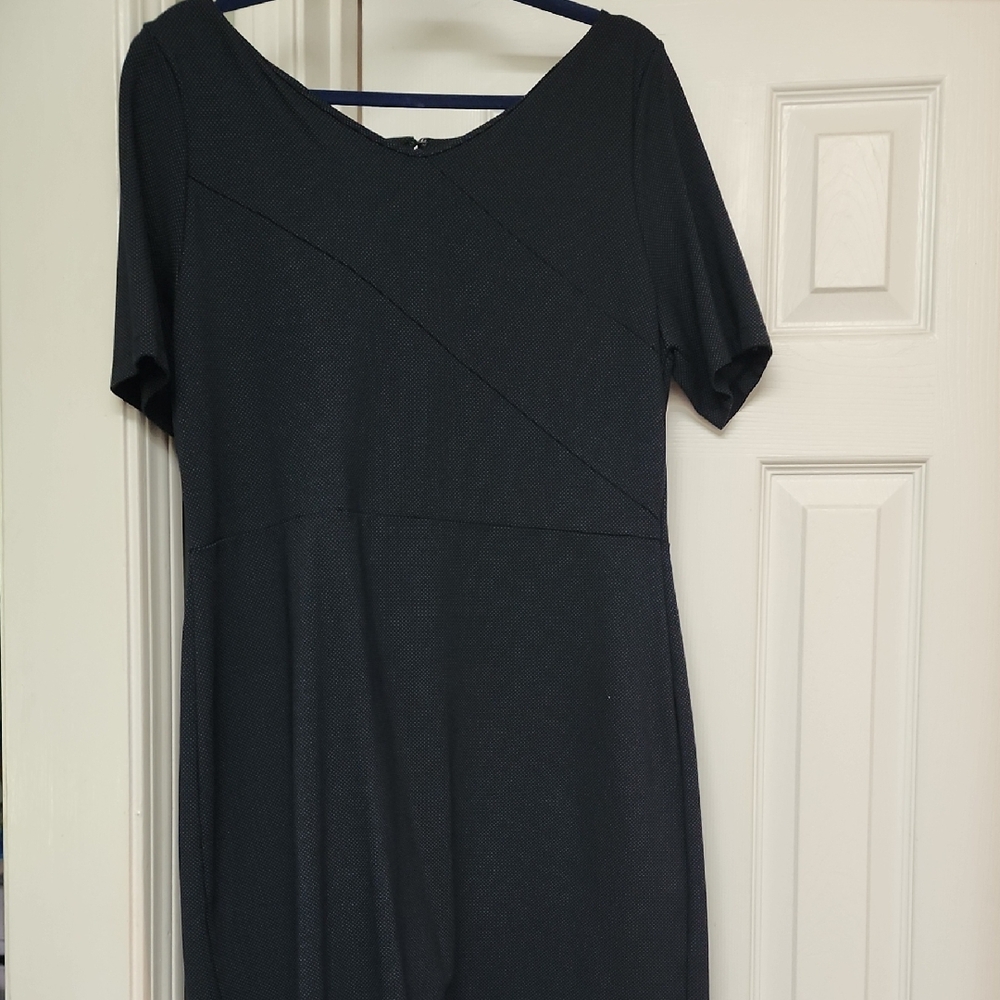Navy Knit Sheath Dress